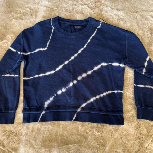 Athleta Sundown navy/white Tie-dye Sweatshirt size medium - Picture 3 of 11